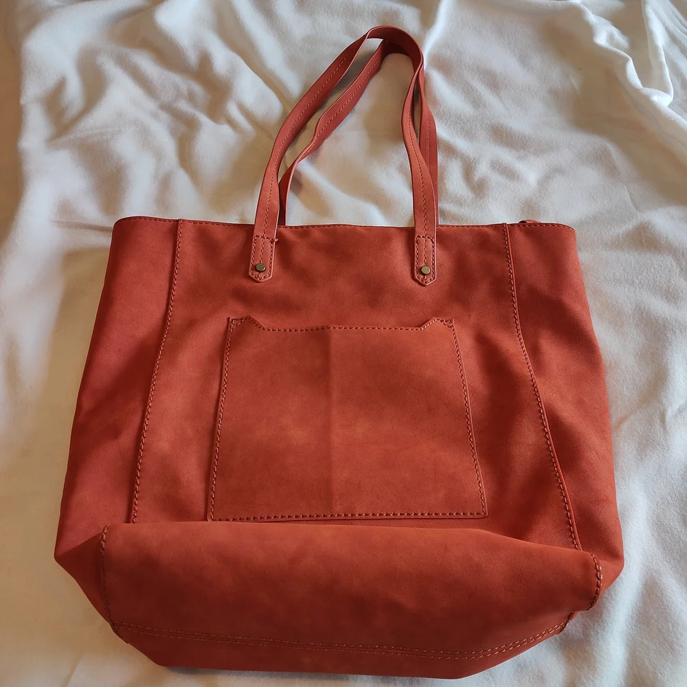 Universal Thread Vibrant Burnt Orange Tote Bag – Bold & Spacious Fall Carryall - Picture 1 of 12